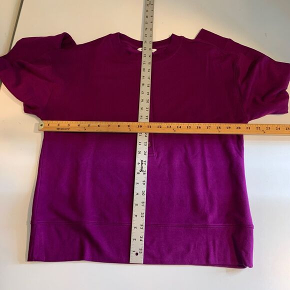 Athleta Sweatshirt Womens S Small Eggplant Balanced Henley Dropped Shoulder - Picture 6 of 12